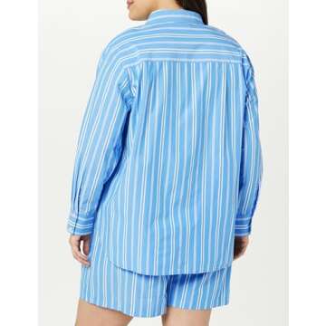 The Drop Women's Kendra Poplin Loose-Fit Long Shirt