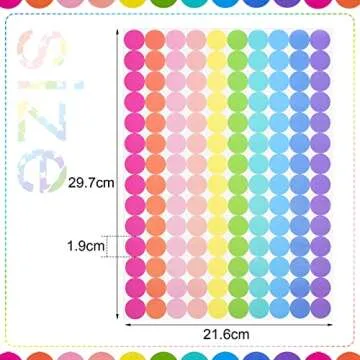 Tallew 2800 Pieces 3/4 Inch 10 Color Diameter Color Coding Labels Polychrome Stickers Assorted Remov...