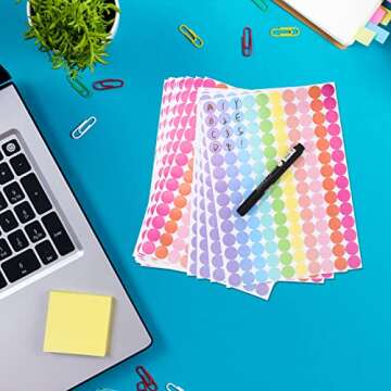 Tallew 2800 Pieces 3/4 Inch 10 Color Diameter Color Coding Labels Polychrome Stickers Assorted Removable Stickers for Classrooms Offices Labeling Marking(Macaron Color)