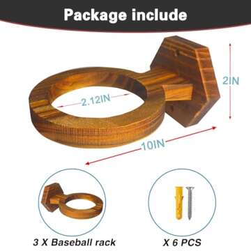 OUDFJASPQ Baseball Holders Wall Mount For Display，Softball Display，Baseball Wall Room Decor Stan...