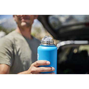 Hydro Flask Water Bottle - Stainless Steel & Vacuum Insulated - Wide Mouth with Leak Proof Flex Cap - 40 oz, Lemon