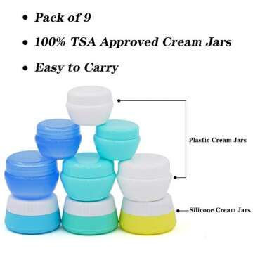 Cosywell Travel Containers Sets Silicone & PP Cream Jars for Toiletries Empty Lotion Leak-proof & TS...
