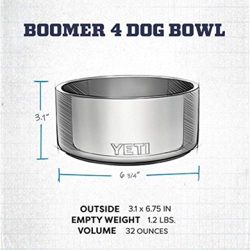 Durable YETI Boomer Dog Bowl - Non-Slip Design & Stainless Steel