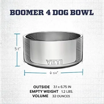 Durable YETI Boomer Dog Bowl - Non-Slip Design & Stainless Steel