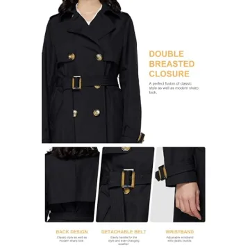 Orolay Women's 3/4 Length Double Breasted Trench Coat