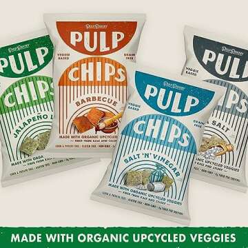 Pulp Pantry Veggie Tortilla Chips, Gluten, Potato and Corn Free, Delicious Snack Food, Seen On Shark Tank! (Sea Salt, Pack of 2)