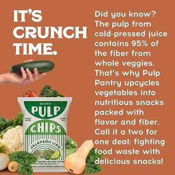 Pulp Pantry Veggie Tortilla Chips, Gluten, Potato and Corn Free, Delicious Snack Food, Seen On Shark Tank! (Sea Salt, Pack of 2)