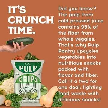 Pulp Pantry Veggie Tortilla Chips, Gluten, Potato and Corn Free, Delicious Snack Food, Seen On Shark Tank! (Sea Salt, Pack of 2)