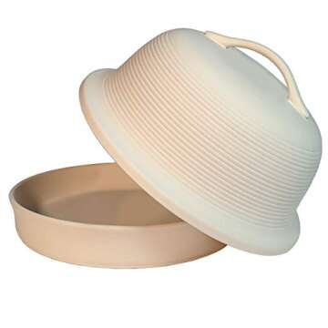 Sassafras Superstone Stoneware La Cloche Bread Baker, Unglazed, Bakes an Artisan Bread with Crusty C...