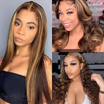 Asteria Hair Clip In Hair Extensions Real Human Hair for Women Highlights Chocolate Brown to Caramel Blonde Colored Hair Extensions Straight Hair 7pcs 120g 16 Inch Clip In Human Hair Extensions