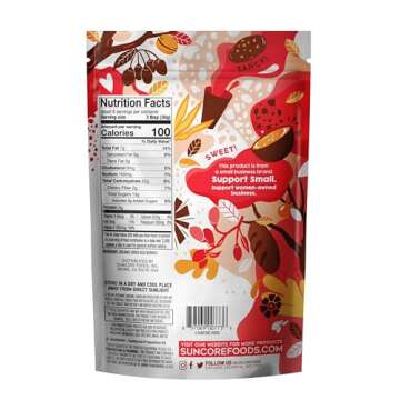 Suncore Foods Organic Dried Goji Berries, Gluten-Free, Non-GMO, 8oz (1 Pack)