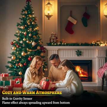 HoogaLife Flame Light Bulbs, E26 Led Flame Light Bulb with Effect of Real Candle Fire Light, 4w Flames Bulbs with Upside Down Effect, for Christmas Halloween Home Party Holiday House Room Porch-4 Pack