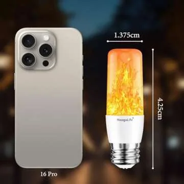 HoogaLife Flame Light Bulbs, E26 Led Flame Light Bulb with Effect of Real Candle Fire Light, 4w Flames Bulbs with Upside Down Effect, for Christmas Halloween Home Party Holiday House Room Porch-4 Pack