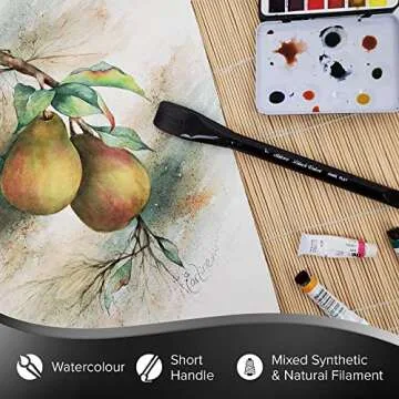 Premium 1/2" Black Velvet Square Wash Brush for Artists