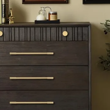 RZDEAL Gold Cabinet Pulls - Solid Brass Drawer Handles