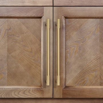 RZDEAL Gold Cabinet Pulls - Solid Brass Drawer Handles