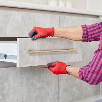 RZDEAL Gold Cabinet Pulls - Solid Brass Drawer Handles