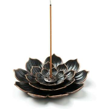 Brass Lotus Incense Burner by GARMOLY for Sticks