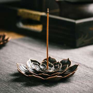 Brass Lotus Incense Burner by GARMOLY for Sticks