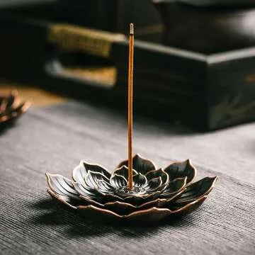 Brass Lotus Incense Burner by GARMOLY for Sticks