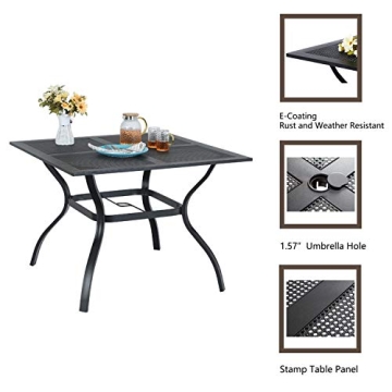 MFSTUDIO 5-Piece Outdoor Dining Set with Swivel Chairs