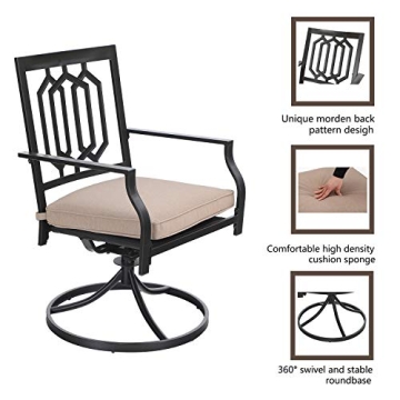 MFSTUDIO 5-Piece Outdoor Dining Set with Swivel Chairs