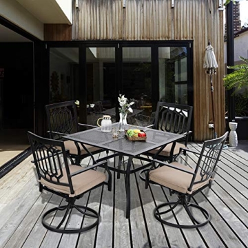 MFSTUDIO 5-Piece Outdoor Dining Set with Swivel Chairs