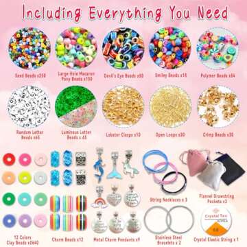 Leitait Girls Bracelet Making Kit - 3400 pcs for Ages 5-12