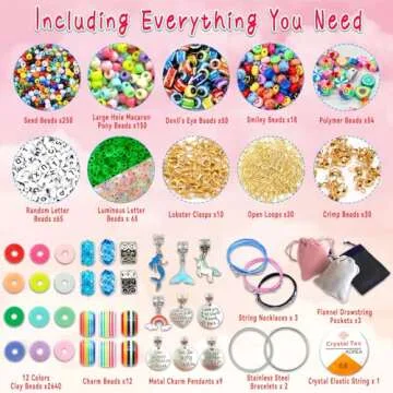 Leitait Girls Bracelet Making Kit - 3400 pcs for Ages 5-12