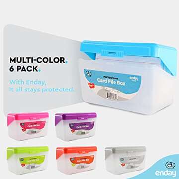 Enday Blue Index Card Holder - Organize 250 Cards