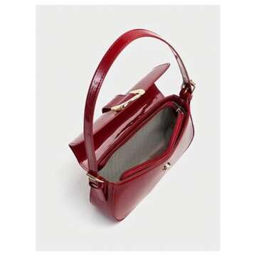 SweatyRocks Women's Vintage PU Leather Shoulder Bags Square Small Crossbody Purses Red One-Size