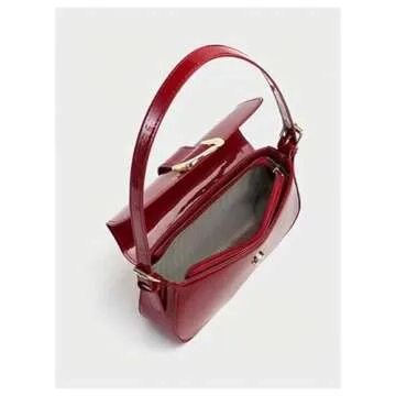 SweatyRocks Women's Vintage PU Leather Shoulder Bags Square Small Crossbody Purses Red One-Size