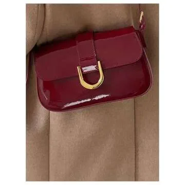 SweatyRocks Women's Vintage PU Leather Shoulder Bags Square Small Crossbody Purses Red One-Size