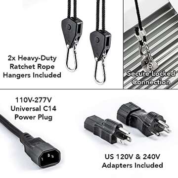 Electric Sky 180 V3 LED Grow Light, High Intensity, Silent Cooling, Wideband Full Spectrum, Rapid Veg Growth and High Flower Yield