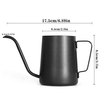 Lautechco Gooseneck Kettle 350ml Small Pour Over Coffee Kettle Long Narrow Spout Stainless Steel Cof...