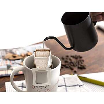 Lautechco Gooseneck Kettle 350ml Small Pour Over Coffee Kettle Long Narrow Spout Stainless Steel Coffee Pot