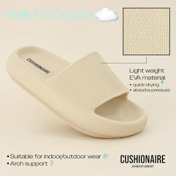 Cushionaire Feather Cloud Recovery Slide Sandals for Women