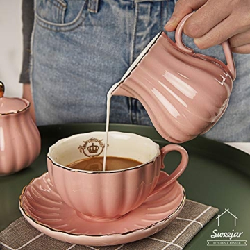 Sweejar Elegant 3 Piece Sugar and Cream Set for All Occasions