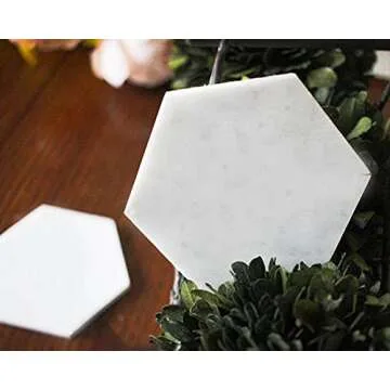 Stylish White Marble Coasters Set of 6 for Any Occasion