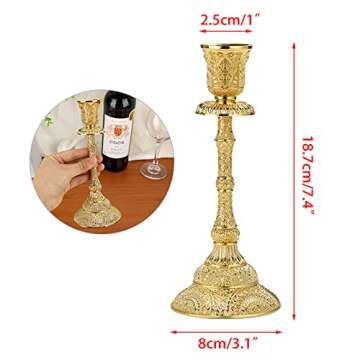 Elegant Brass Taper Candle Holders Set for Home Decor