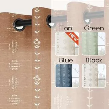 Pretty Curtains 63 Inch Length for Living Room,Sheer Boho Southwestern Hippie Window Treatments Curtains for Bedroom,2 Panels Set,Copper Orange