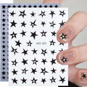 6 Sheets Star Nail Stickers for Stunning Nail Art
