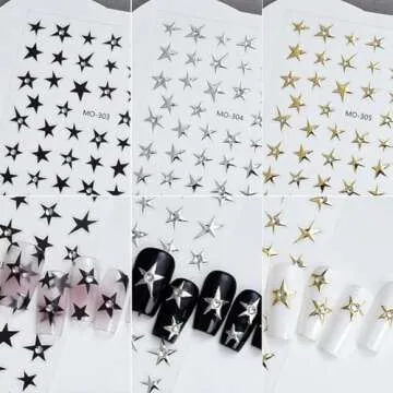 6 Sheets Star Nail Stickers for Stunning Nail Art