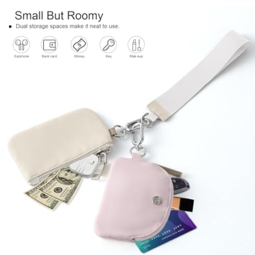 Babysun Mini Zip Around Dual Pouch Wristlet for Women