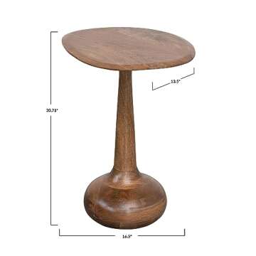 Bloomingville Brown Modern Sculptural Wood End Table, Stained Finish