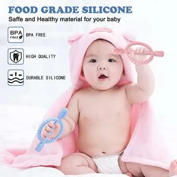 Safe Silicone Baby Teething Toys for Infants 0-12 Months