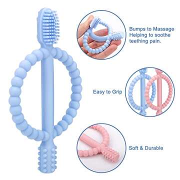 Safe Silicone Baby Teething Toys for Infants 0-12 Months