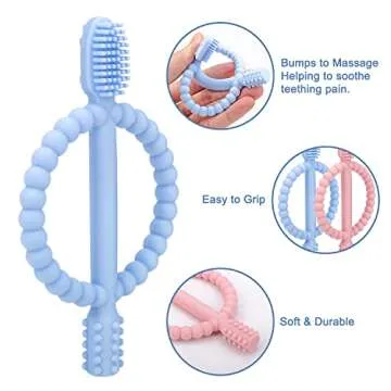 Safe Silicone Baby Teething Toys for Infants 0-12 Months