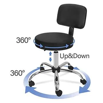 Nova Microdermabrasion Rolling Stool Chair Adjustable Salon Stool PU Leather Pedicure Tattoo Office Massage Spa Stools Chair