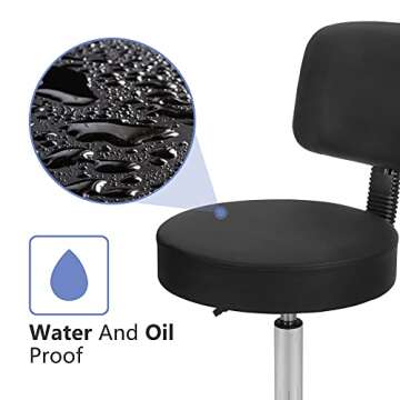 Nova Microdermabrasion Rolling Stool Chair Adjustable Salon Stool PU Leather Pedicure Tattoo Office Massage Spa Stools Chair